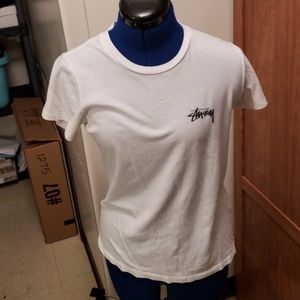 Cropped Stussy White Dot Tie Dye Tshirt